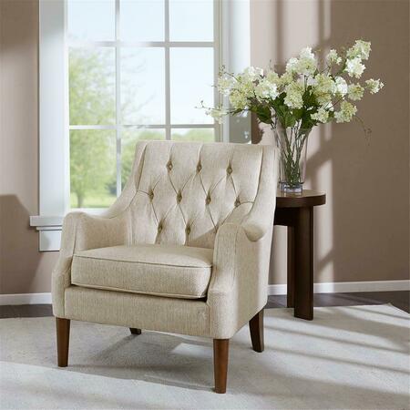 MADISON PARK Qwen Button Tufted Chair, Cream FPF18-0514